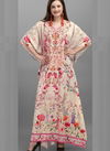 Peach Colour Latest Fancy Casual Wear Japan Polyester Crepe Kaftan Style Kurti Collection 103